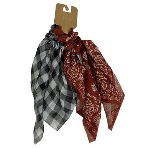 NWT Berry Set of 2 Nordstrom Ponytail Scrunchie Scarf Hair Accessory Y2K 90s New